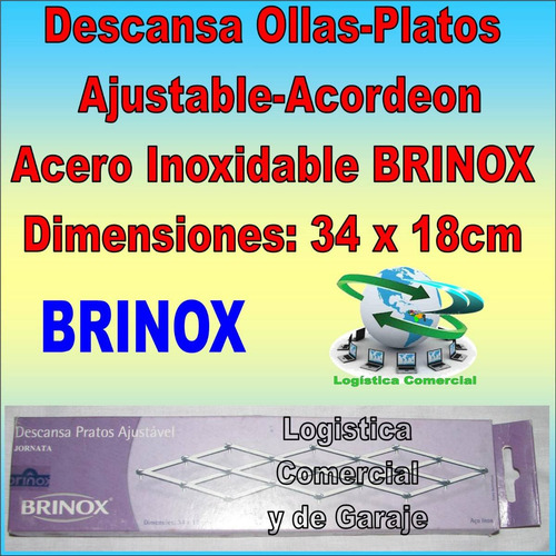 Imagen 4 de 9 de Set (2) Reposa - Descansa Ollas Acordeon Acero Inox 34x18cm