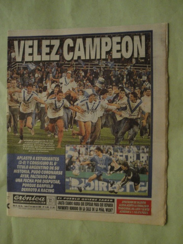 Diario Cronica Velez Sarsfield Campeon 2005