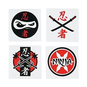 Ninja Warrior Tatuajes Temporales (6 Dz)