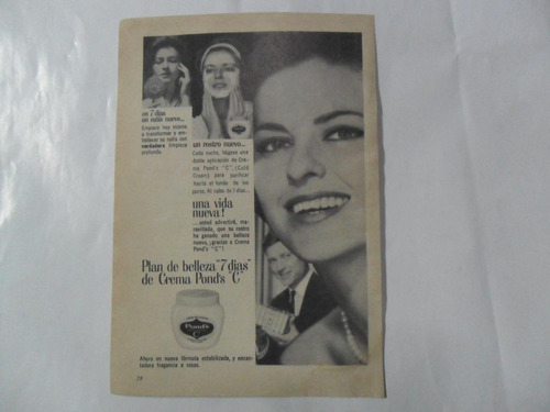 Crema Ponds C Rostro Cutis   Antigua Publicidad 1965