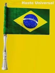 Antena Automotiva Cromada Alumínio Bandeira Do Brasil