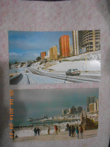 Mar Del Plata Nevada Historica 1/8/91 Dos Postales