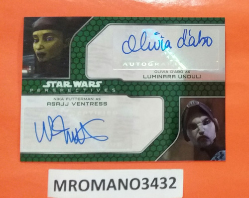 Topps Star Wars 2 Autografos Luminara Unduli Asajj Ventress