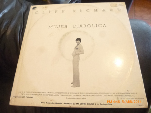 Vinilo Lp De Cliff Richard - Mujer Diabolica (xx661 (Usado)