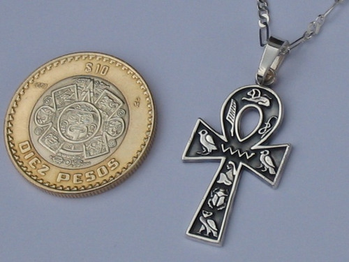 Imagen 4 de 6 de Dije De Cruz Egipcia Ankh Anck En Plata Fina Ley.925