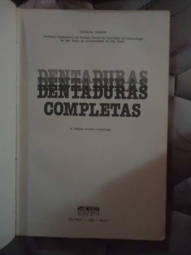 Libro Dentaduras Completas (Usado)