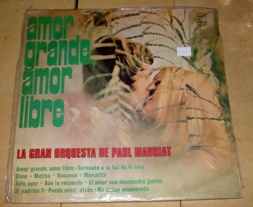 La Gran Orquesta De Paul Mauriat Amor Grande Libre Lp Kktus