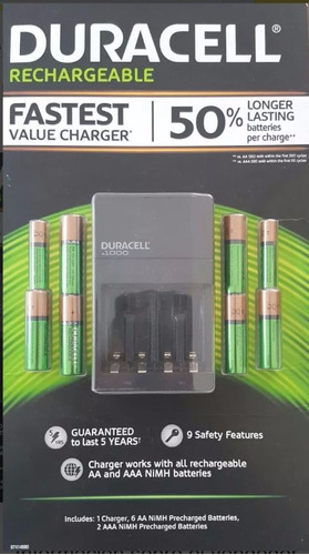 Cargador Rápido Duracell 6aa 2 Aaa *