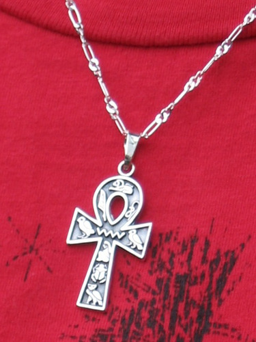 Imagen 5 de 6 de Dije De Cruz Egipcia Ankh Anck En Plata Fina Ley.925