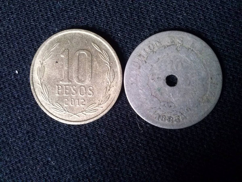 Moneda Bolivia 10 Centavos Níquel 1883 (c5)