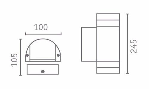 Imagen 2 de 10 de Pack X 2 Apliques Oda Dobles + 4 Lamparas De 7 W Incluidas