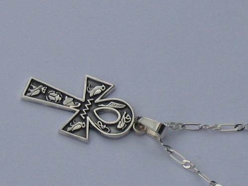 Imagen 3 de 6 de Dije De Cruz Egipcia Ankh Anck En Plata Fina Ley.925