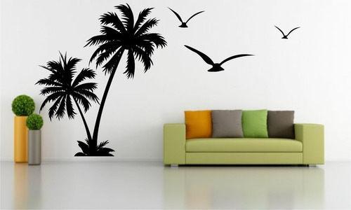 Genial Vinilo Decorativo Palmeras Con O Sin Aves