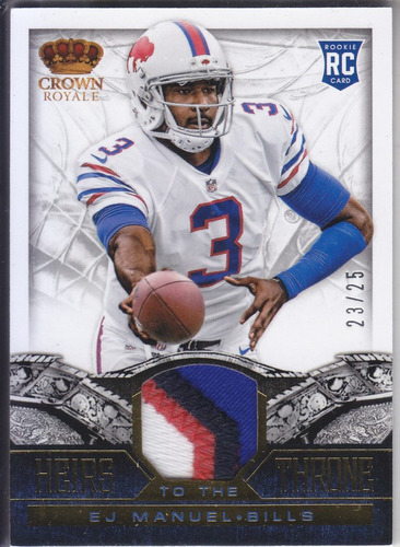 2013 Crown Royale 4 Color Rookie Prime Jersey Ej Manuel /25