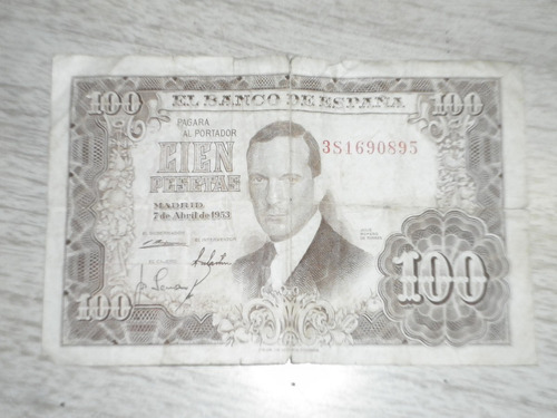 Billete Antiguo De 100 Pesetas