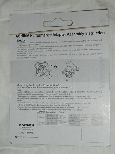 Imagen 2 de 3 de Adaptador Para Caliper Para Rotor De 140mm Ashima