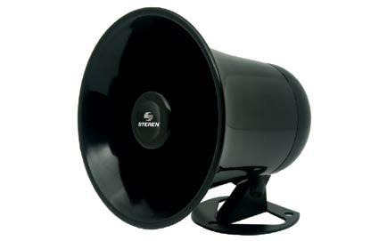 Sirena Redonda Negra De 15 Watts 13x15cms 12 V Tono De 90 Db