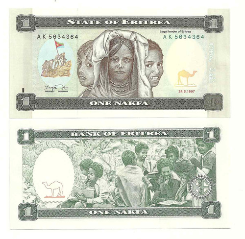 Billete Eritrea 1 Nakfa (1997)  Mujeres