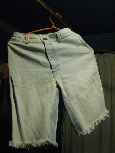Short Jeans Talla 34 Xs Ajustado Sobre La Rodilla( Largo)