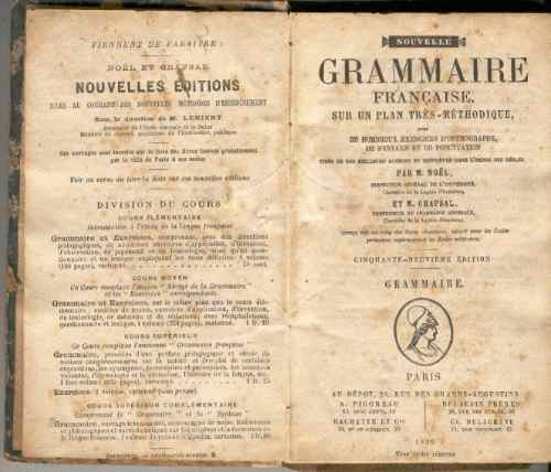 Nöel. Nouvelle Grammaire Française, Sur Un Plan