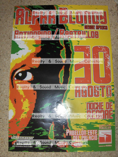 Alpha Blondy Rastrillos Poster Pabellon Palacio De Coleccion