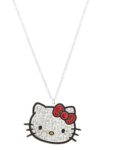 Hot Topic Collar Hello Kitty Bling Head Necklace