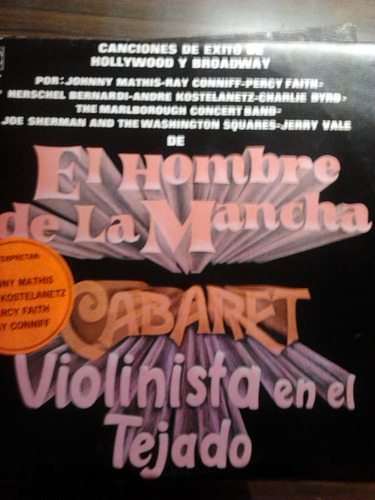 Disco Acetato De El Hombre De La Mancha Violinista En El Tej