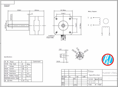 Motor Nema 17 295mm Con Varilla Trapezoidal :: Printalot