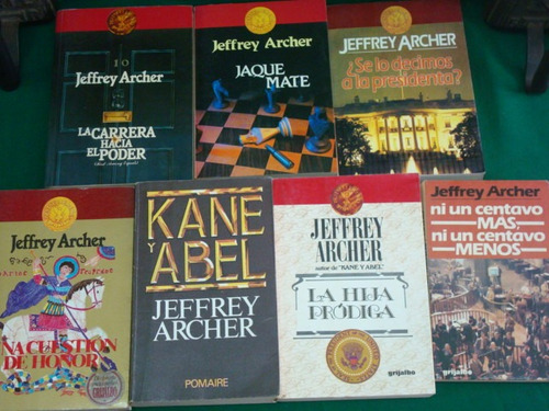 Jeffrey Archer (7) Novelas. Lote, 1,500 Pesos.
