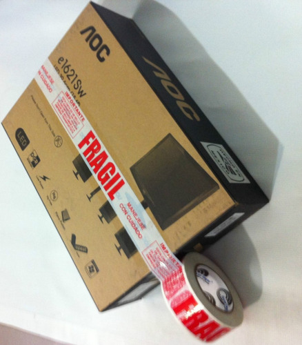 Imagen 4 de 5 de 36 Cintas Para Empaque Impresa Fragil De 48x150 Blanca