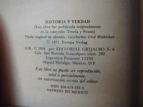 Adam Schaff, Historia Y Verdad, Grijalbo, México, 1985, 382