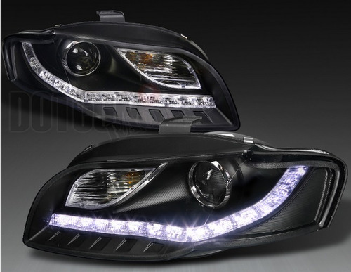 Audi A4 2005 - 2008 Juego De Faros Con Ojo De Angel Negros