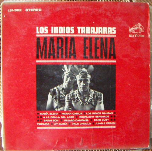 Pop Sudamericano. Los Indios Tabajaras, María Elena, Lp 12´.