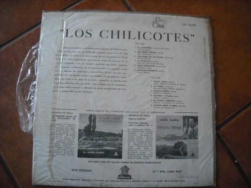 Vinilo Lp De Los Chilicotes (u634