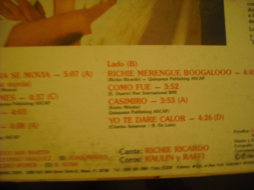 Vinilo Lp De Richie Ricardo El Natural (u153