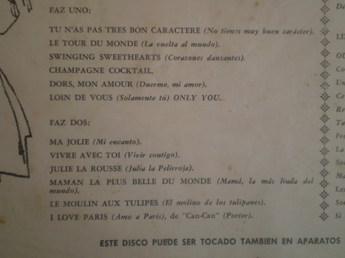 Vinilo Lp De Franck Pourcel De Paris (xx571 (Usado)