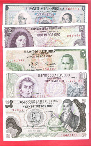 Set X 10 Billetes De Colombia