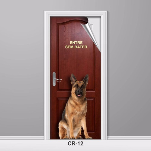 Adesivo Para Porta Cachorro Cão De Guarda Criativo Cr-12