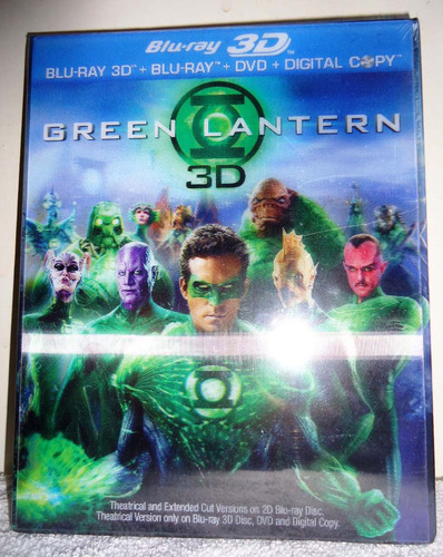 Linterna Verde Pelicula Blu-ray 3d + Blu-ray + Dvd + Cop Dig