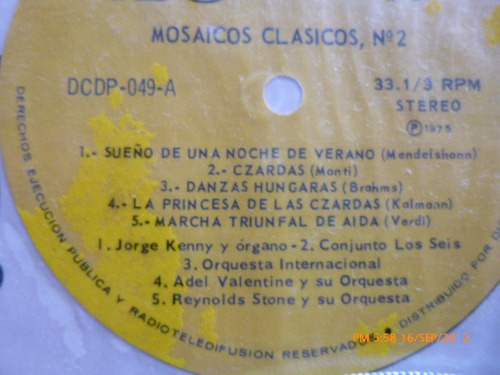 Vinilo Lp De Mosaico Musicales (631u