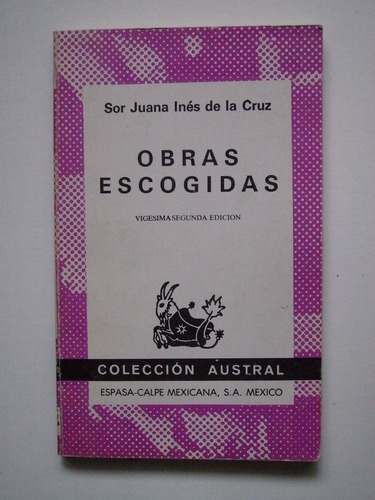 Obras Escogidas - Sor Juana Ines De La Cruz - 1989