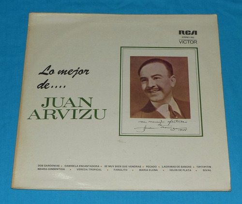 Lo Mejor De Juan Arvizu Dos Gardenias Rca Victor Lp Vinilo