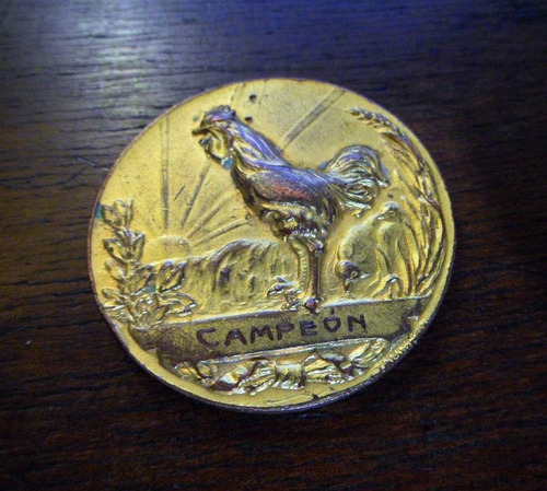 Medalla Gallo Campeon 1918 Asociacion Rural Uruguay