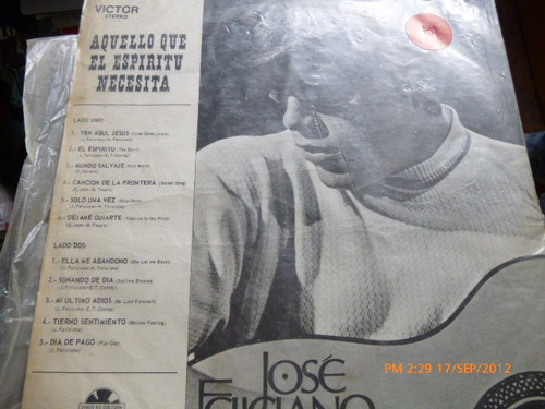 Vinilo De Jose Feliciano That The Spirit Needs (u104