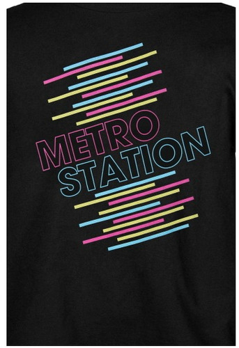 Hot Topic Playera Metro Station Stripes Slim-fit T-shirt Ch