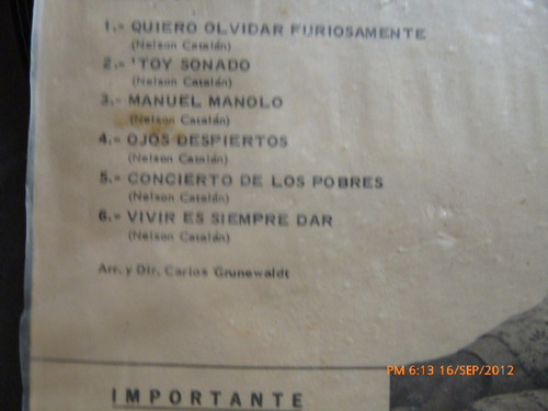 Vinilo Lp De Los Dos Ganador De Festival De Valdivia (u239