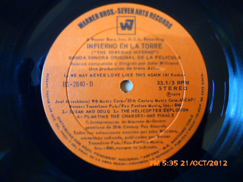 Vinilo Lp De La Pelicula Infierno En La Torre (u666