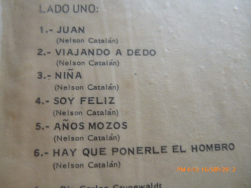 Vinilo Lp De Los Dos Ganador De Festival De Valdivia (u239