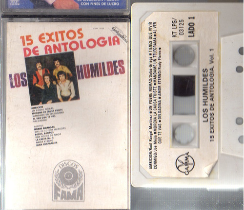 Audio Cassette Los Humildes 15 Exitos De Antologia