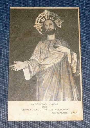 Antigua Estampa Intención Apostolado De La Oración Lima 1957
